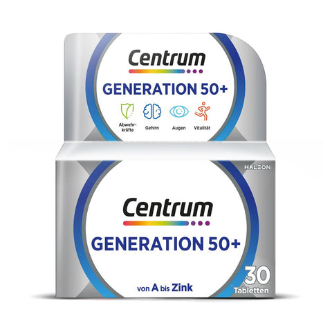Centrum Generation Multivitamine 50+ – Complément alimentaire pour adultes dès 50 ans (30 comprimés)