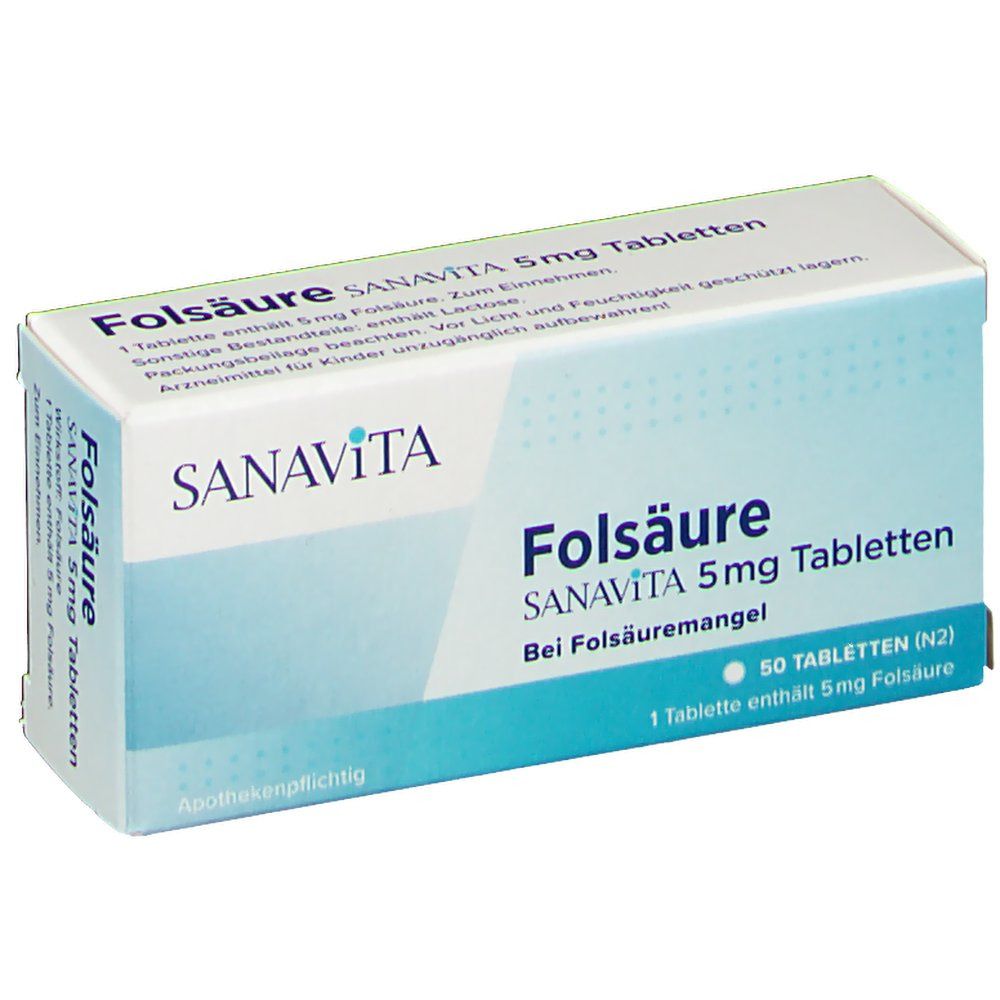 SANAVITA Acide folique 5 mg (50 pièces)