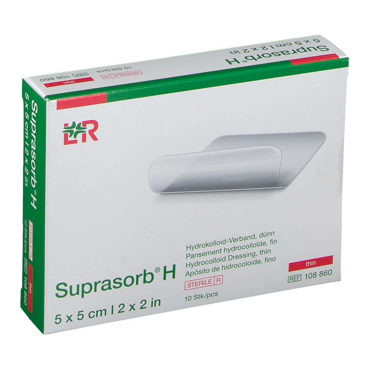 Suprasorb® H pansement hydrocolloïde fin 5 x 5 cm — 10 pièces