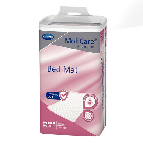 MoliCare Premium Bed Mat 7 Tropfen Bettschutzunterlage mit wasserdichter Folienrückseite 40x60 cm – 30 Stück