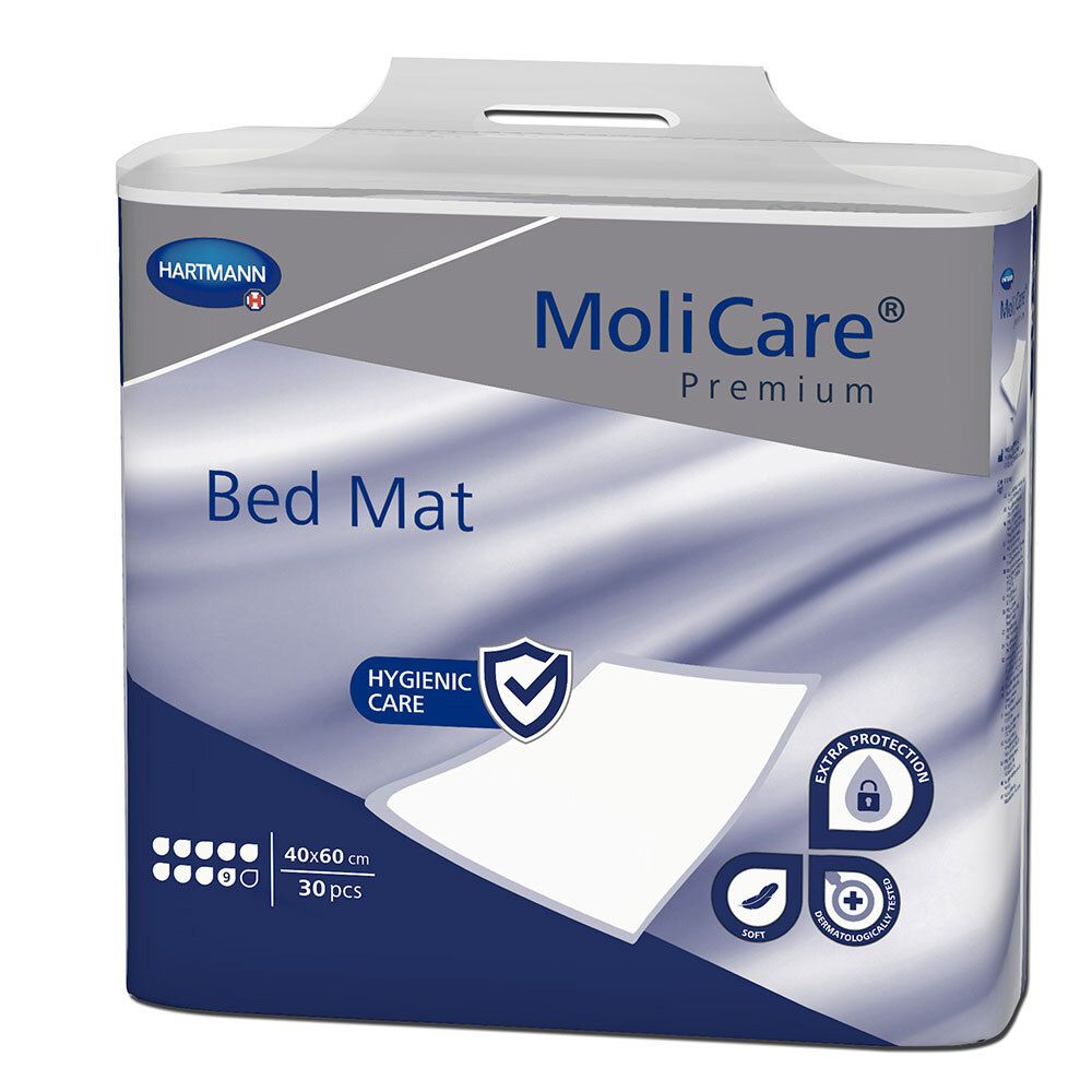 MoliCare Premium Bed Mat 9 Tropfen alèse de protection 40x60 cm avec dos en film imperméable (30 pièces)