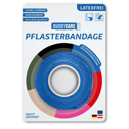 BUDDYCARE® MED bandage adhésif bleu 2,5 cm x 4,5 m sans latex (1 pièce)