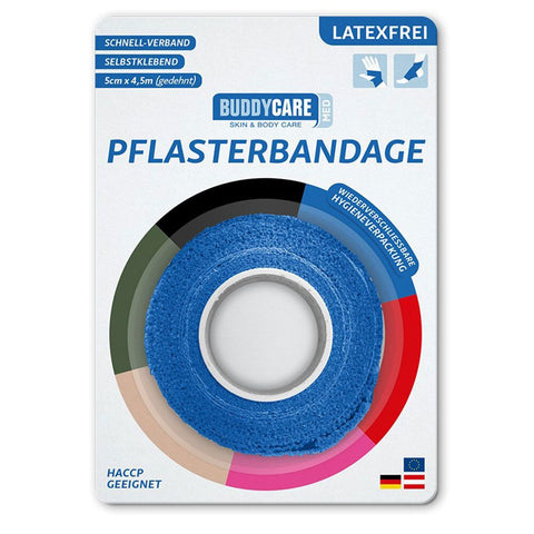 BUDDYCARE® MED bandage adhésif bleu 2,5 cm x 4,5 m sans latex (1 pièce)