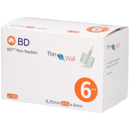 BD™ Pen-Nadeln Thin Wall 31G x 6 mm (105 pièces)