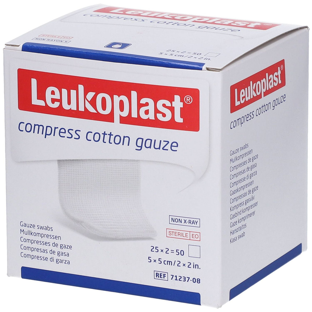 Leukoplast compress gaze de coton stérile 5 x 5 cm (25x2 pièces)