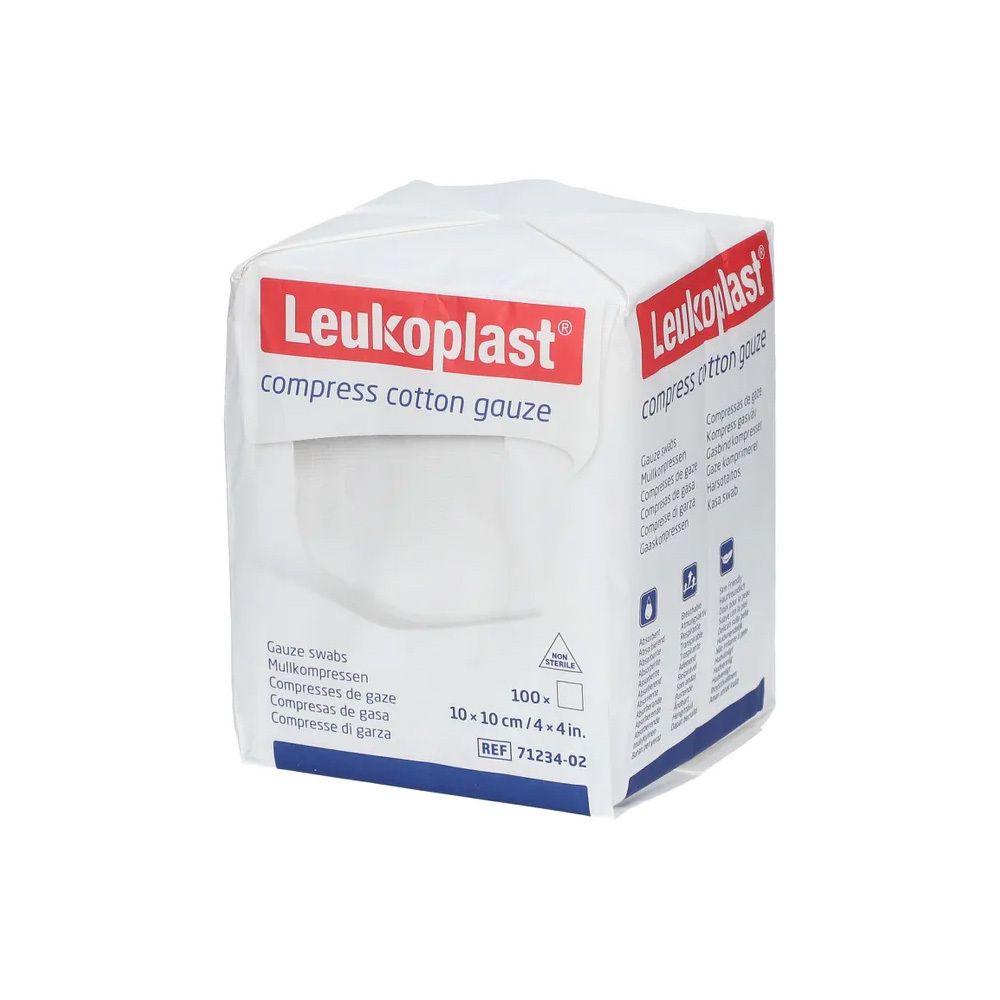 Leukoplast compress gaze de coton 10 x 10 cm stérile (25 x 5 pièces)