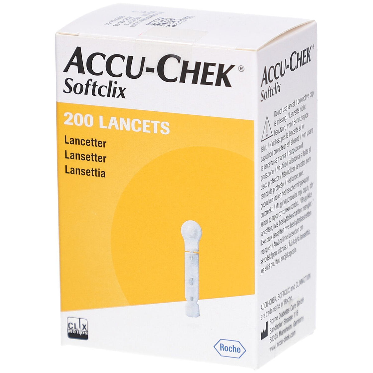 Accu-Chek® Softclix lancettes 0,4 mm, 28 G (200 pièces)