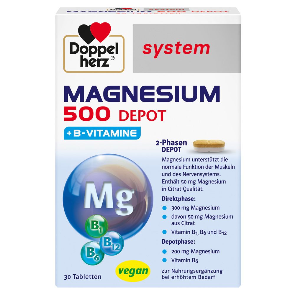 Doppelherz® system Magnesium 500 Depot (30 comprimés)