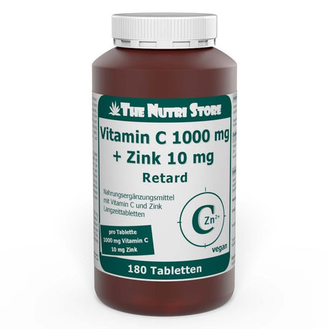 Hirundo Products Vitamin C 1000 mg + Zink 10 mg vegane Retardtabletten (180 Stück)