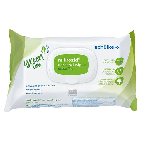 mikrozid® lingettes universelles green line (114 pièces)