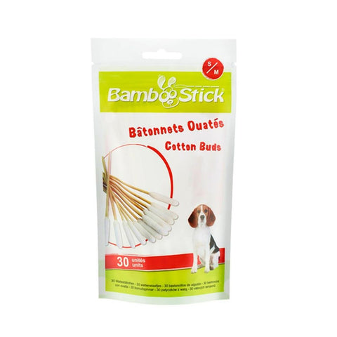 BAMBOOSTICK S/M Ohrenstäbchen für Hunde und Katzen (30 Stück)