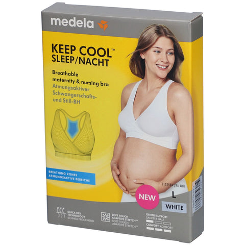 medela Keep Cool™ bustier de nuit pour grossesse et allaitement blanc, taille L — 1 pièce