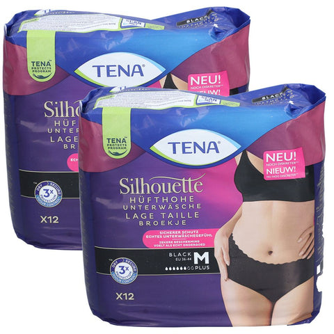 TENA® Silhouette Plus Black M (2x12 pièces)