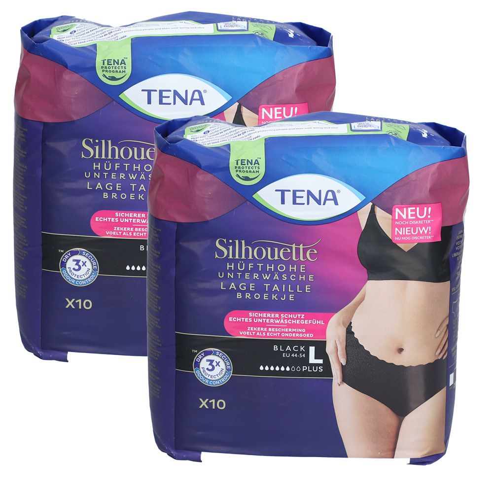 TENA® Silhouette Plus Black L (2x10 pièces)