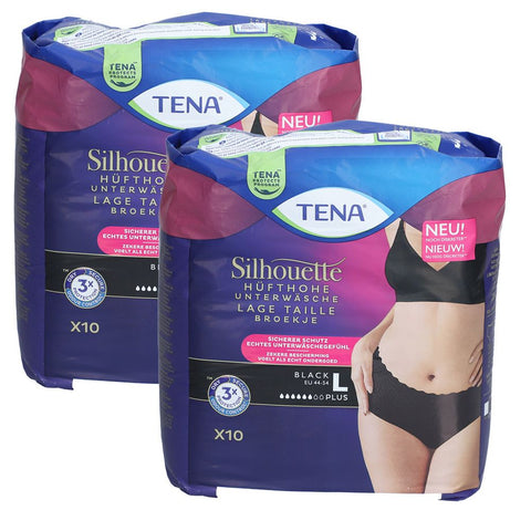 TENA® Silhouette Plus Black L (2x10 pièces)