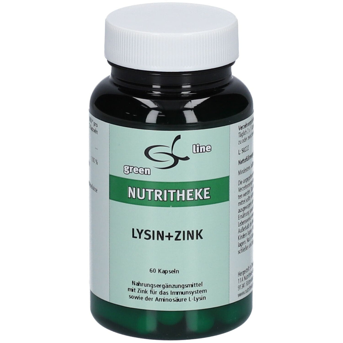 green line Lysine + Zinc (60 gélules)