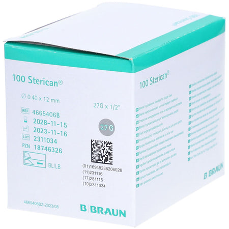 STERICAN aiguille jetable 27 G 12 mm