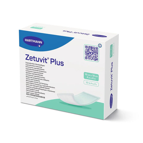 Zetuvit Plus compresse avec superabsorbant pour une absorption extrêmement élevée (10 x 10 cm, 20 pièces)