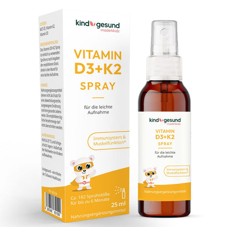 kindgesund® Vitamine D3K2 spray enfants – vegan et fortement dosé (25 ml)