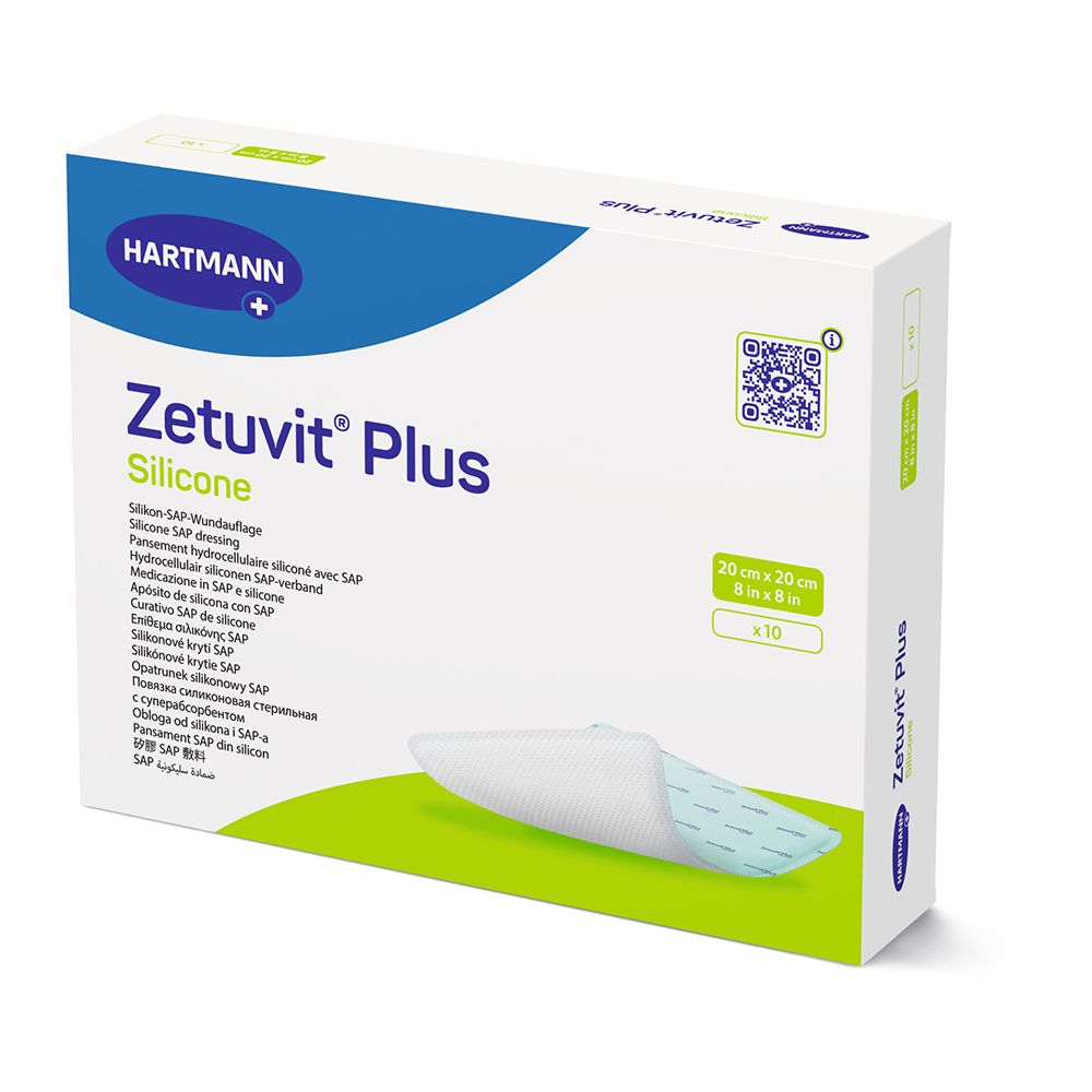Zetuvit® Plus Silicone stérile 20 x 20 cm (10 pièces)