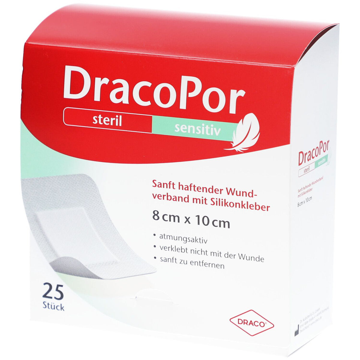 DracoPor sensitiv pansement 8 x 10 cm — 25 pièces