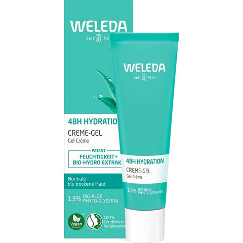 Weleda 48H Intensive Feuchtigkeit spendende Creme-Gel – Sofortige Feuchtigkeit für normale und trockene Haut (30 ml)