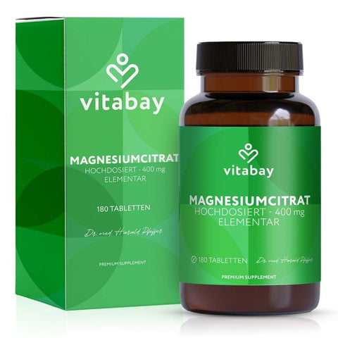 Vitabay citrate de magnésium hautement dosé 400 mg élémentaire (180 comprimés)