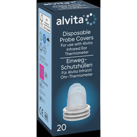 alvita® embouts de protection jetables pour thermomètre auriculaire infrarouge (20 pièces)