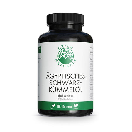 GREEN NATURALS huile de cumin noir égyptien 3000 mg vegan (180 gélules)