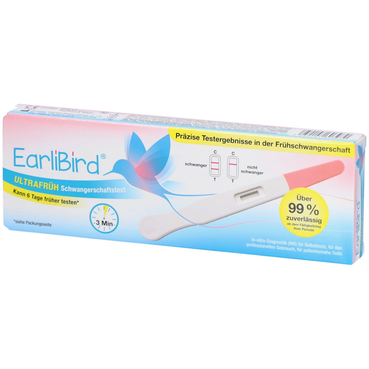 EARLIBIRD test de grossesse ultra précoce (1 pièce)