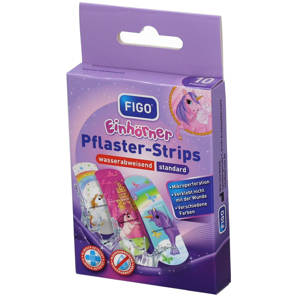 FIGO Pansements adhésifs licornes hydrofuges standard (10 pièces)