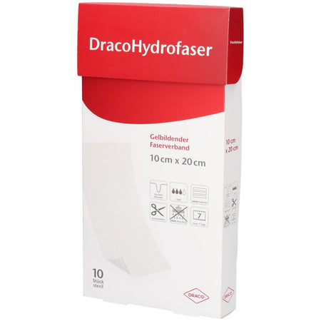 DracoHydrofaser pansement en fibres gélifiant 10 x 20 cm - 10 pièces