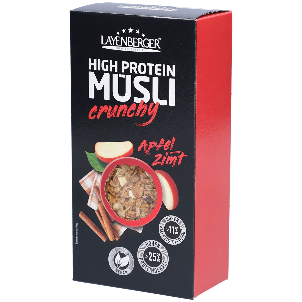 Layenberger High Protein muesli croustillant pomme-cannelle (375 g)