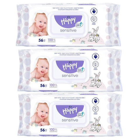 bella baby Happy lingettes humides sensibles (3x56 pièces)