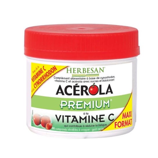 Herbesan Acérola Premium Maxi Pot 90 comprimés à croquer