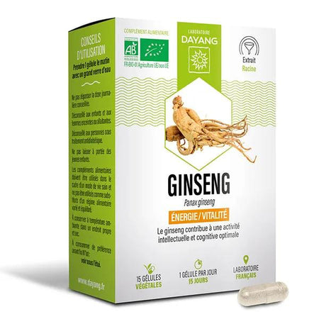 Dayang Panax Ginseng Bio Tonique Physique et Intellectuel 15 gélules