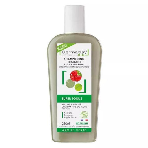 Dermaclay Organic Fine Hair Volumizing Shampoo with Green Clay 250ml
