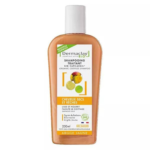 Dermaclay Bio-Behandlungsshampoo für trockenes und sprödes Haar mit gelber Tonerde 250 ml