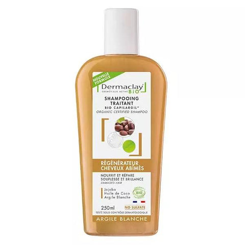 Dermaclay Organic Regenerating Treatment Shampoo for Damaged Hair with White Clay 250ml