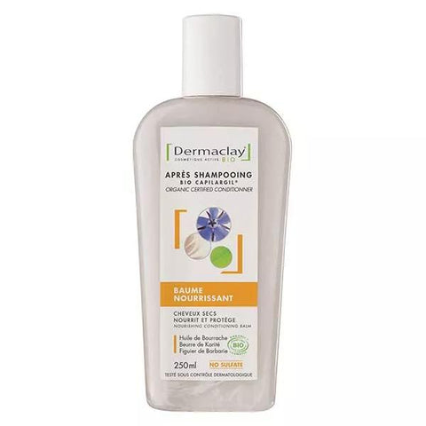 Dermaclay Soin Capillaire Baume Nourrissant Après-Shampoing Cheveux Secs Bio (250 ml)