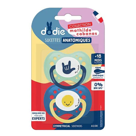Dodie Sucette Anatomique +18 mois A109 Edition Mathilde Cabanas Coloris Bleu X2