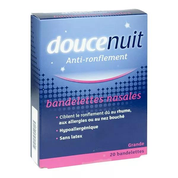 Douce Nuit Anti-Ronflement Bandelettes Nasales Grande 20 bandelettes