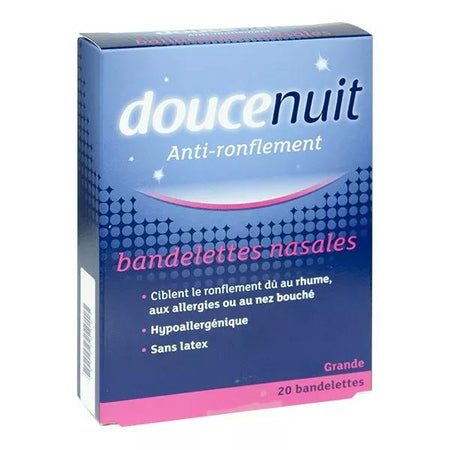 Douce Nuit Anti-Ronflement Bandelettes Nasales Grande 20 bandelettes