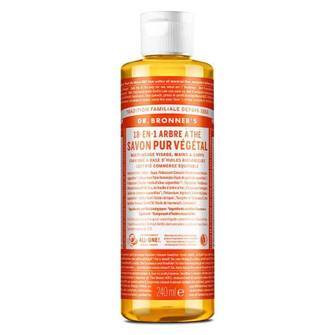 Dr. Bronner's Reine Pflanzenölseife Teebaum - 18 in 1 - 240ml