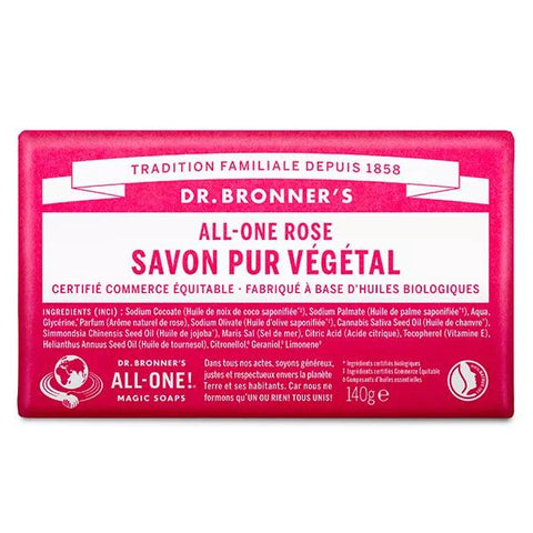 Dr Bronner's Reine Pflanzenölseife Rose 140g