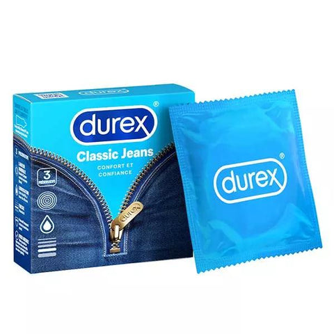 Durex Classic Jeans Komfort und Vertrauen 3 gleitbeschichtete Kondome