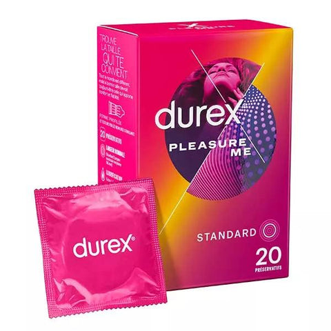 Durex Pleasure Me Kondome – 20 gerippte und genoppte Kondome