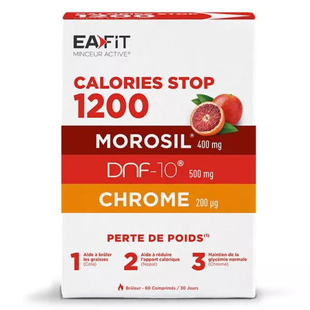 EaFit Minceur Active - Calories Stop 1200 - Perte de poids - Au Morosil - 60 Comprimés
