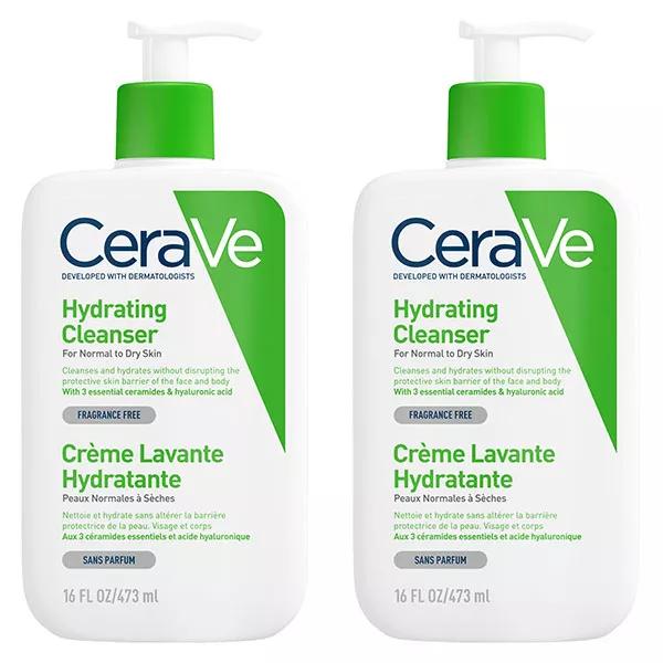 CeraVe Nettoyants Crème Lavante Hydratante Visage Corps 2x473ml