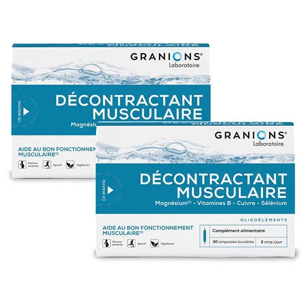 Granions Décontractant Musculaire - Soulage les Douleurs Musculaires Lot de 2x30 ampoules